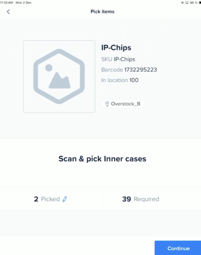 Mobile app scan source location screen