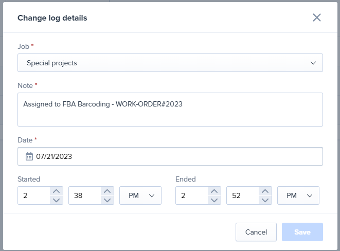 WorkforceHero user activity log where tracked hours can be corrected