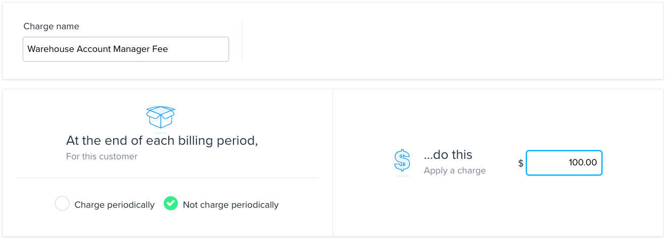 Recurring fee example: Charge Not Periodically
