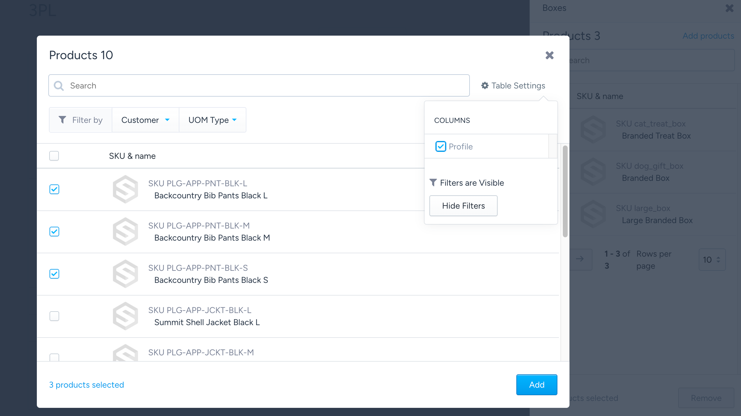 Add Products example