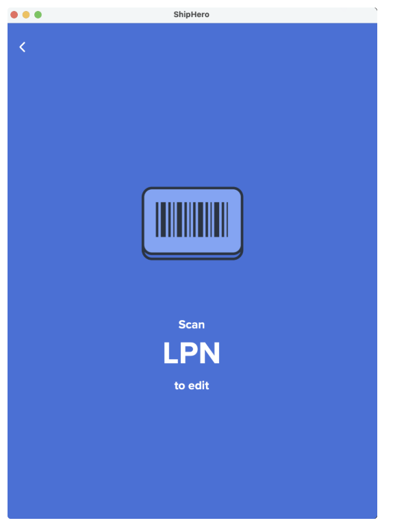 Scanning LPN to complete rejection on ShipHero mobile app