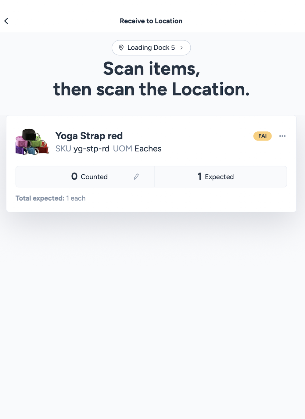 Scanning items on ShipHero mobile app