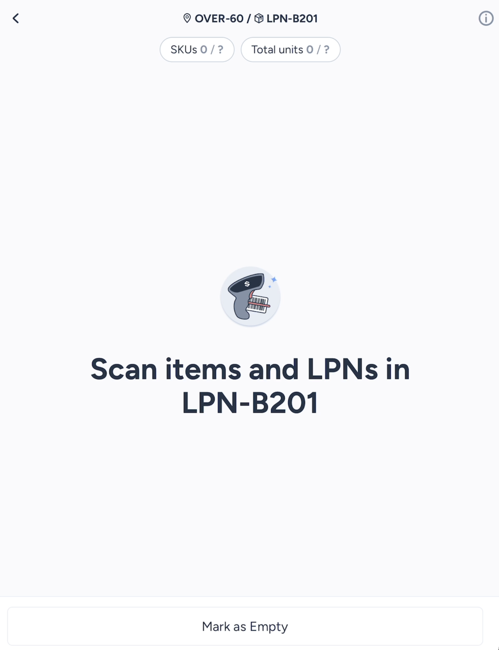 Counting items inside an LPN, step 1