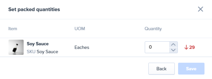 Wholesale Packing Layout in the ShipHero Web Dashboard showing a container with nested boxes.